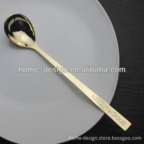 stainless steel gold tea spoon/long drink spoon/coffee spoon